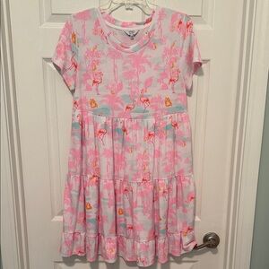 Pink Flamingo Tiered Dress